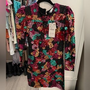 Multicolor sequin mini dress